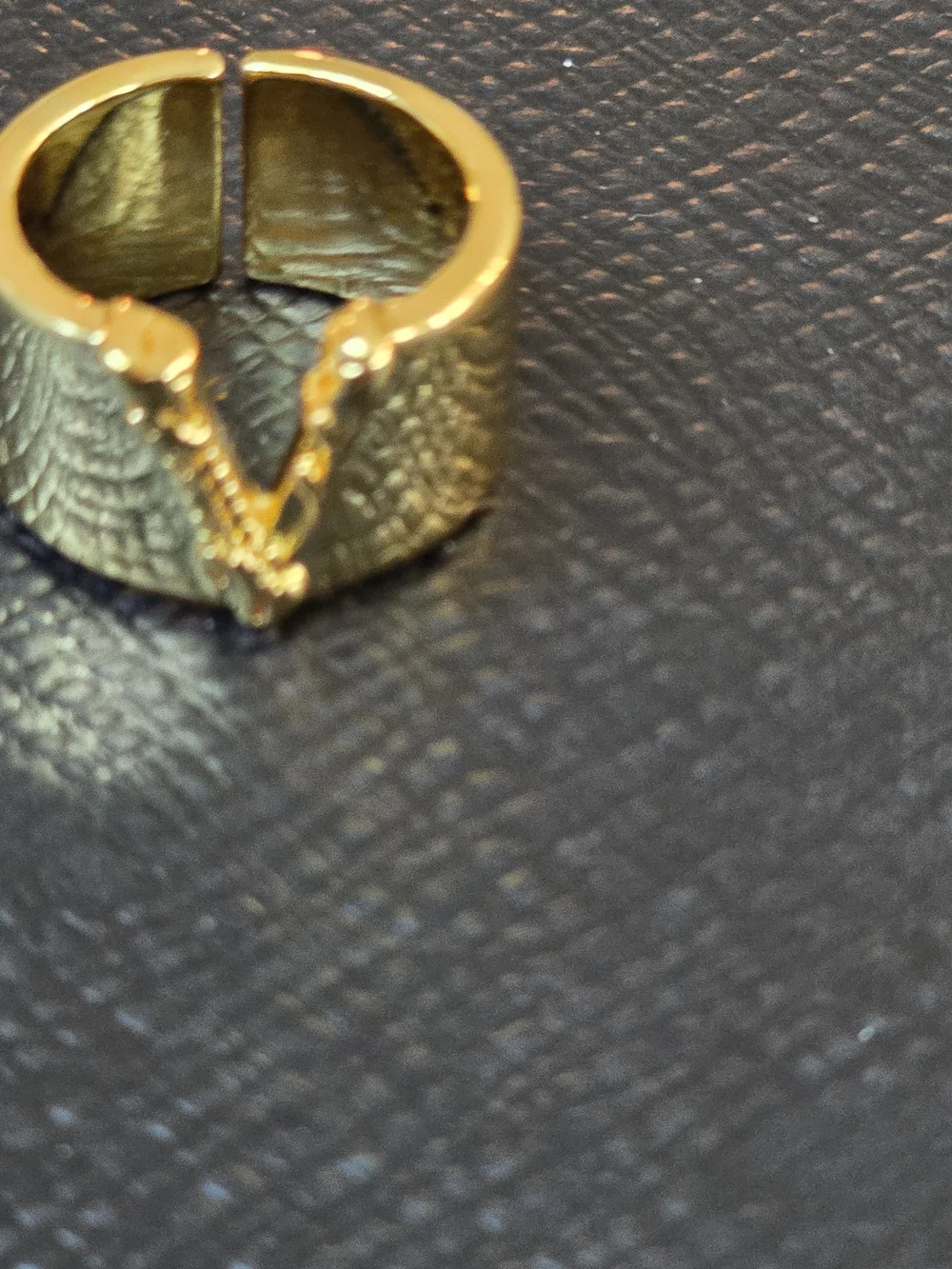 Versace Polished Gold Logo Band Ring